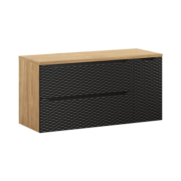 Ensemble meuble sous vasque et plan vasque YOKA noir 120cm