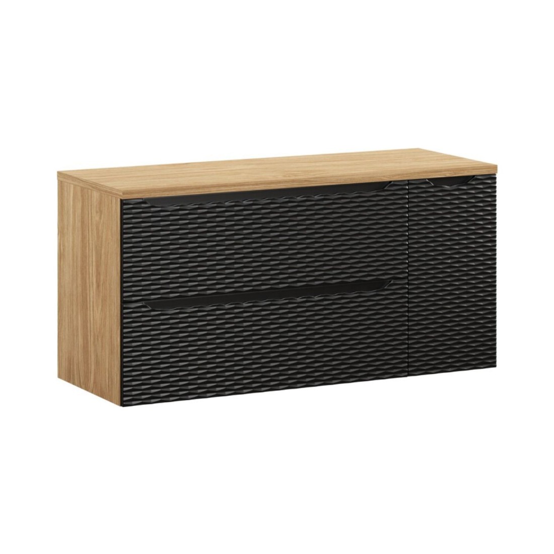 Ensemble meuble sous vasque et plan vasque YOKA noir 120cm