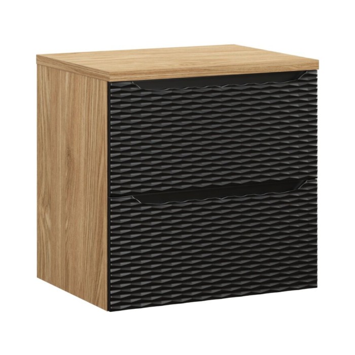 Ensemble meuble sous vasque et plateau 60cm YOKA noir