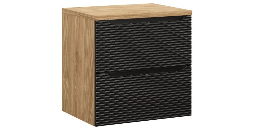 Ensemble meuble sous vasque et plateau 60cm YOKA noir