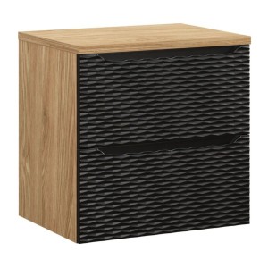 Ensemble meuble sous vasque et plateau 60cm YOKA noir