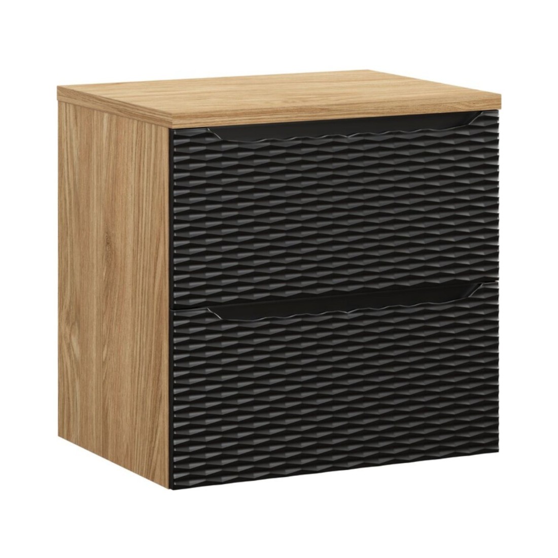 Ensemble meuble sous vasque et plateau 60cm YOKA noir