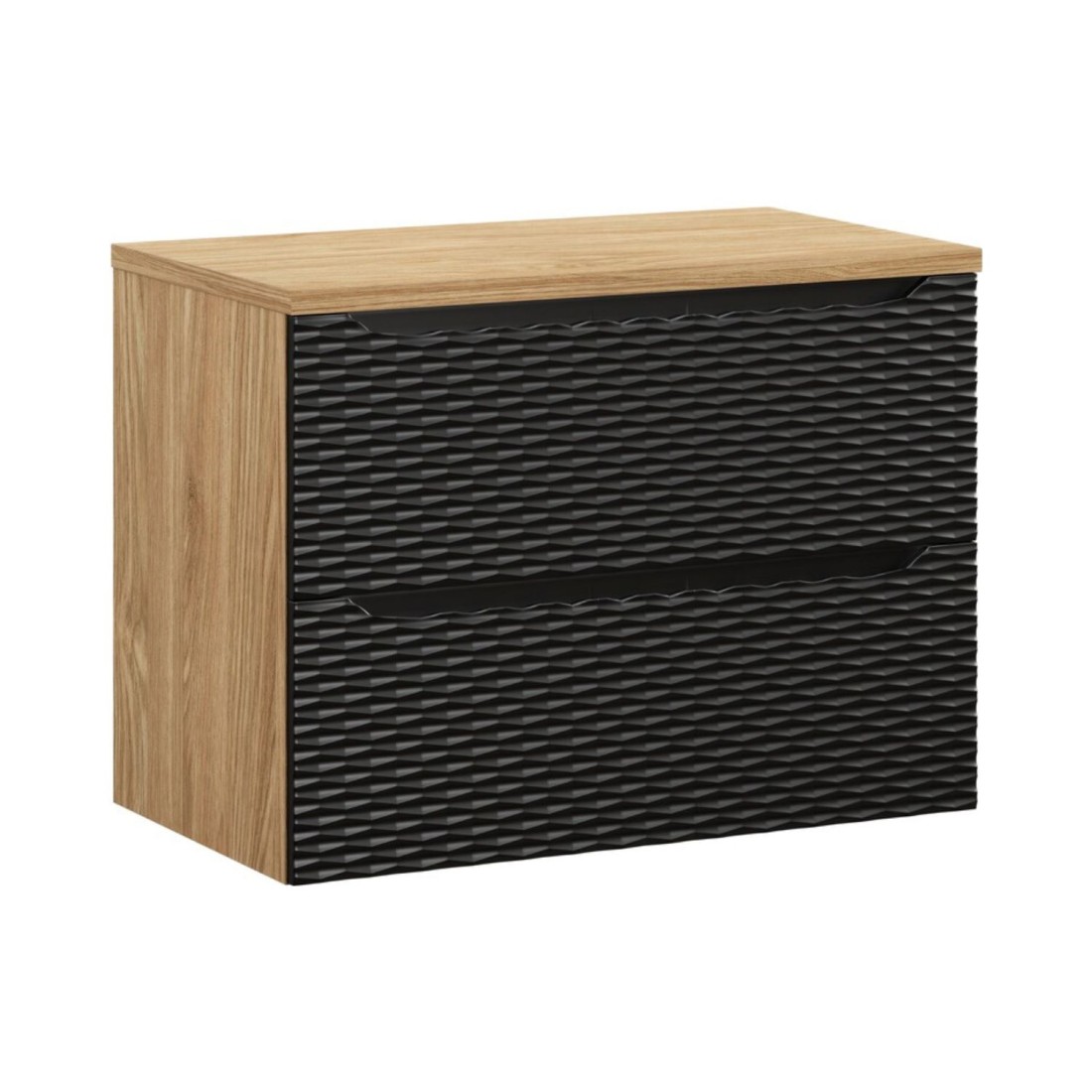 Ensemble meuble sous vasque et plateau, collection YOKA noir, 80cm