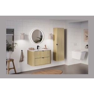 Ensemble meuble sous vasque et vasque encastrée KORI 80cm mis en situation