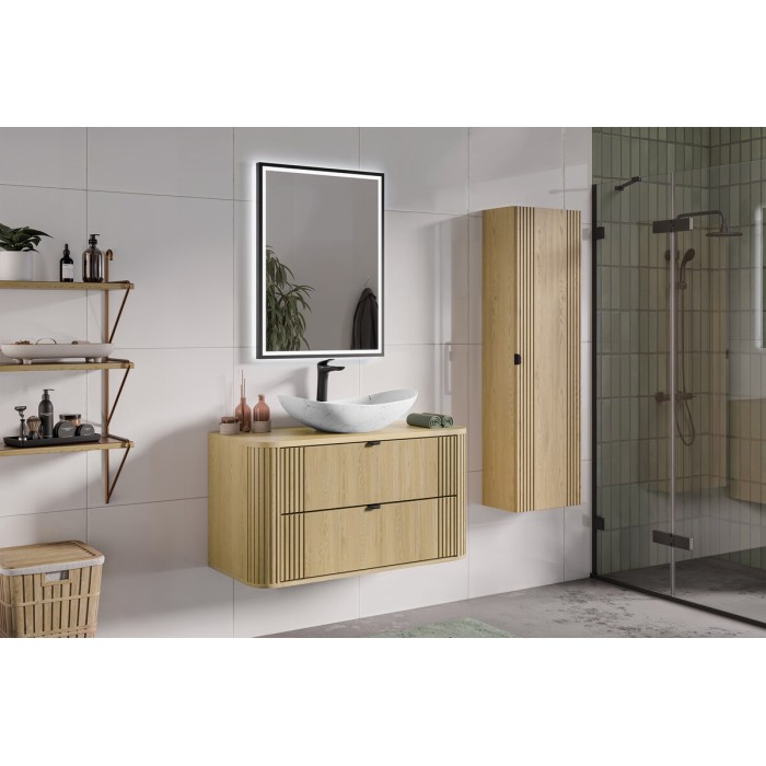 Badezimmer-Set KORI: Unterschrank 100cm + Waschtischplatte
