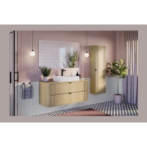 Ensemble meuble sous vasque et plan vasque collection KORI 120cm mis en situation