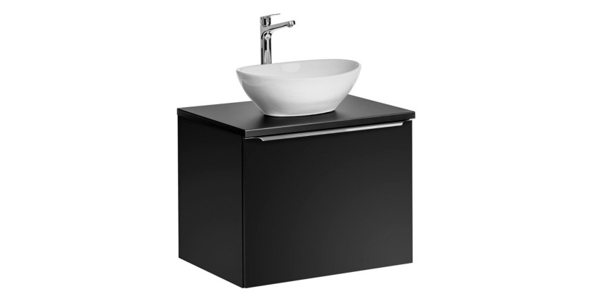 Ensemble meuble sous vasque 60cm, plan vasque et vasque blanche à poser collection VANTA