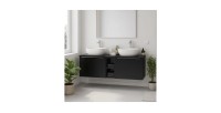 Plan vasque VANTA 140 cm noir – Plateau grande largeur pour meuble sous vasque