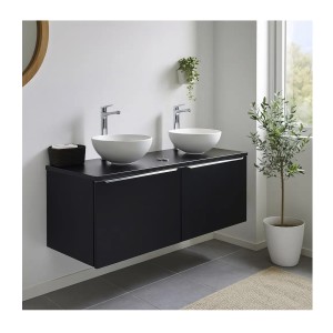 Plan vasque VANTA 120 cm noir – Plateau pour meuble sous vasque