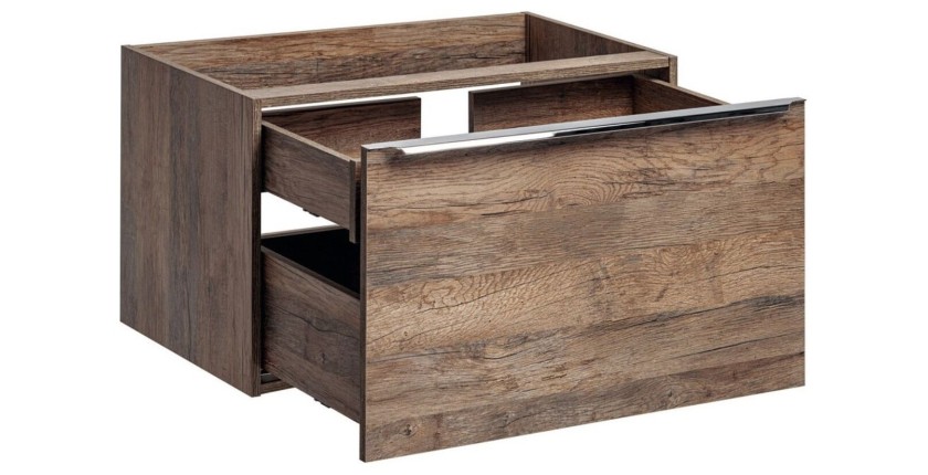 Meuble sous vasque VANTA chêne 80cm ouvert