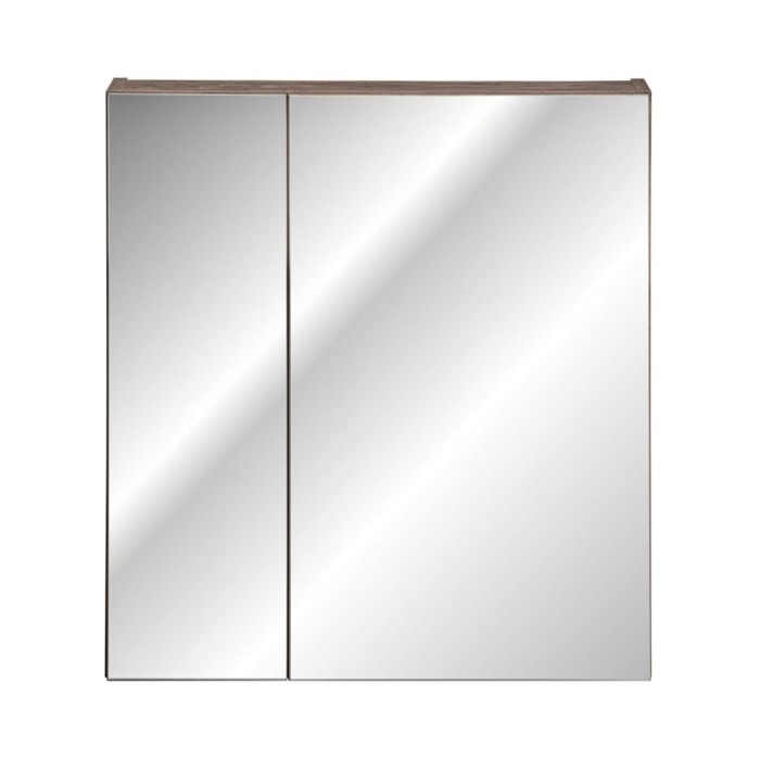 Mueble de almacenamiento VANTA roble oscuro 60cm – Módulo de pared con puerta de espejos