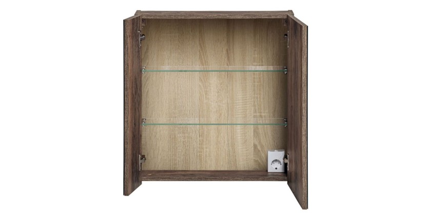 Meuble de rangement avec miroirs VANTA 60cm ouvert vu de face