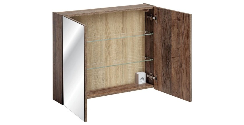 Meuble de rangement avec miroirs VANTA 80cm ouvert