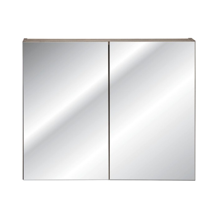 Mueble de almacenamiento VANTA roble oscuro 80cm – Módulo de pared con puerta de espejos