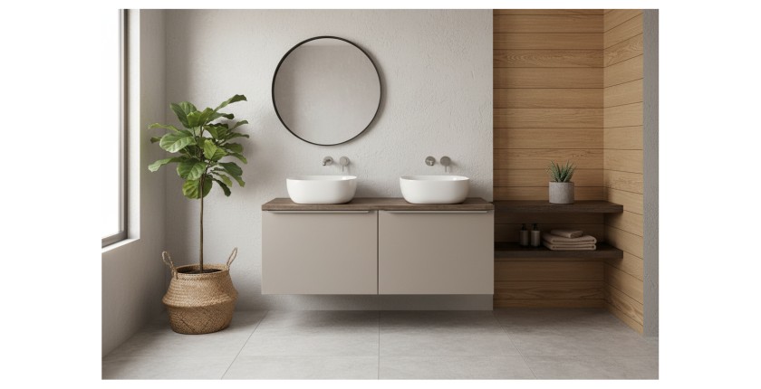 Plan vasque VANTA chêne foncé 120 cm – Tablette de salle de bain