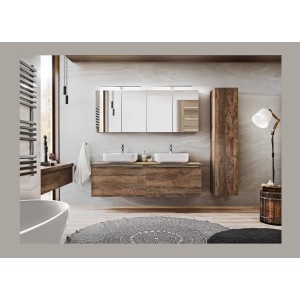 Plan vasque VANTA chêne foncé 160 cm – Tablette de salle de bain