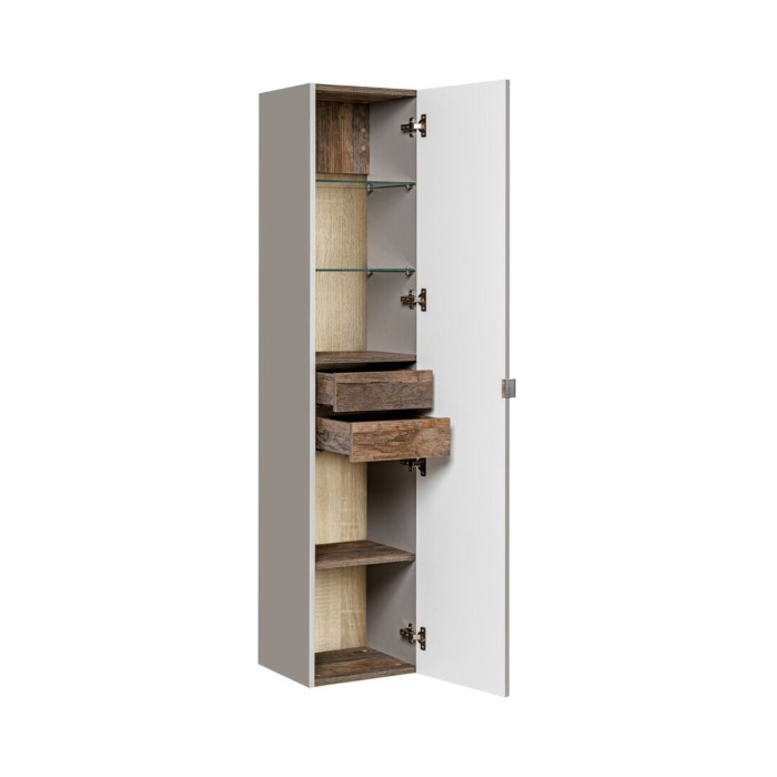 Colonne salle de bain VANTA taupe – zwevend meubel 160 cm met deur en laden