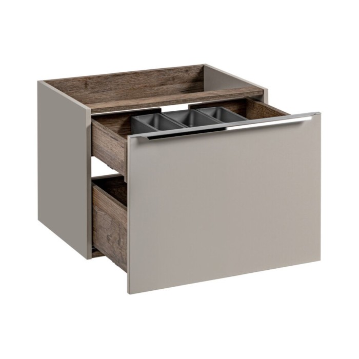 Mobile sottolavabo VANTA taupe 60 cm – modello sospeso con 2 cassetti