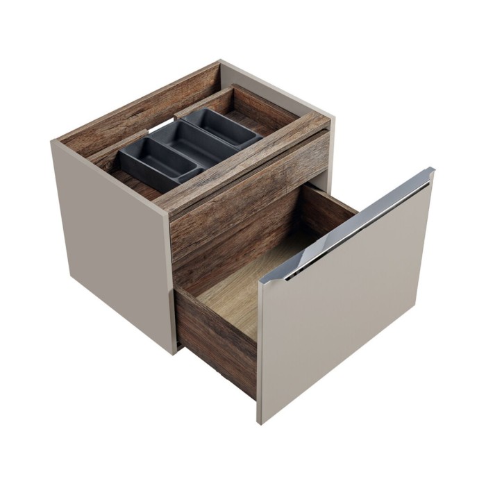 Mobile sottolavabo VANTA taupe 60 cm – modello sospeso con 2 cassetti