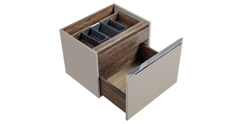 Meuble sous vasque VANTA taupe 60cm ouvert