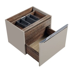 Meuble sous vasque VANTA taupe 60cm ouvert