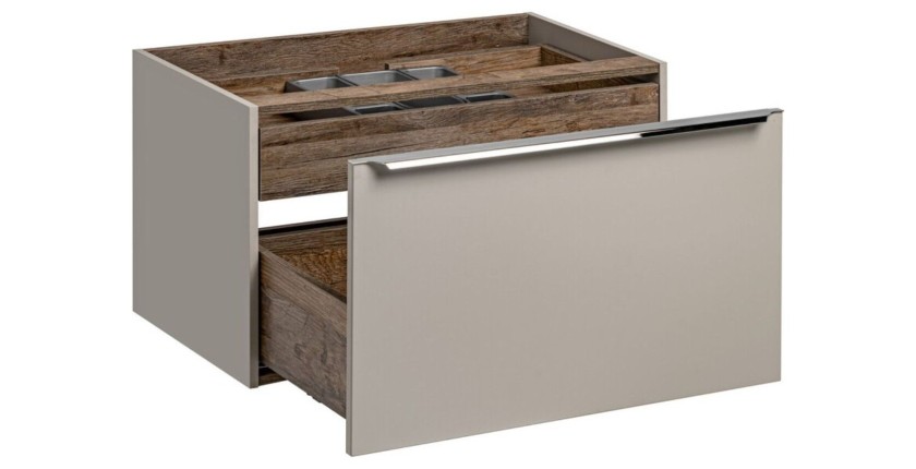 Meuble sous vasque VANTA taupe 80cm ouvert