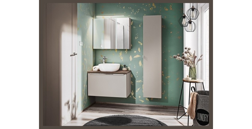 Meuble sous vasque VANTA taupe 80cm mis en situation