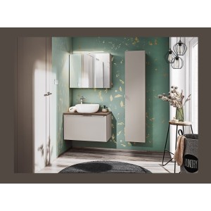 Meuble sous vasque VANTA taupe 80cm mis en situation