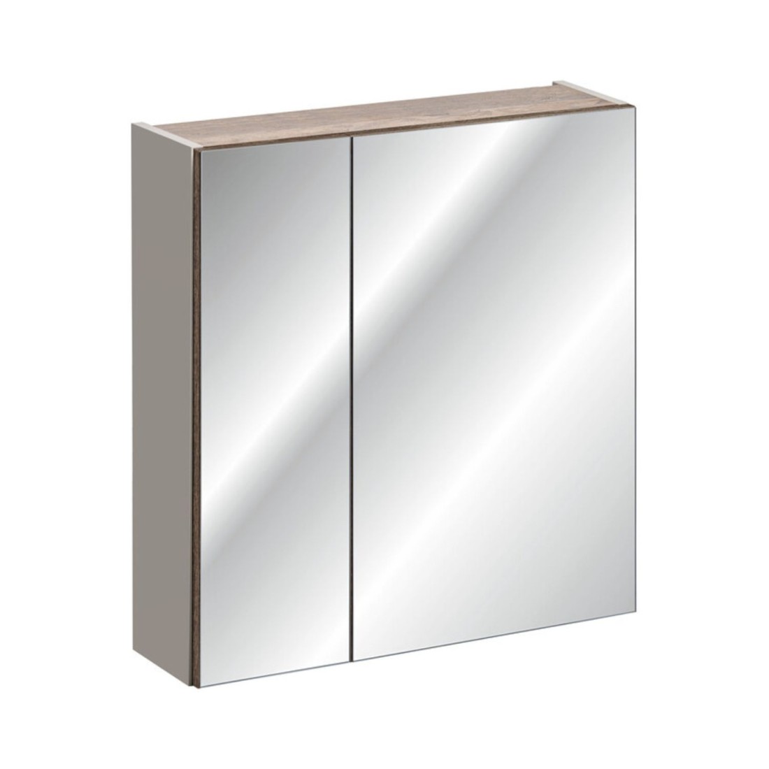 Meuble de rangement avec miroirs VANTA taupe 60cm