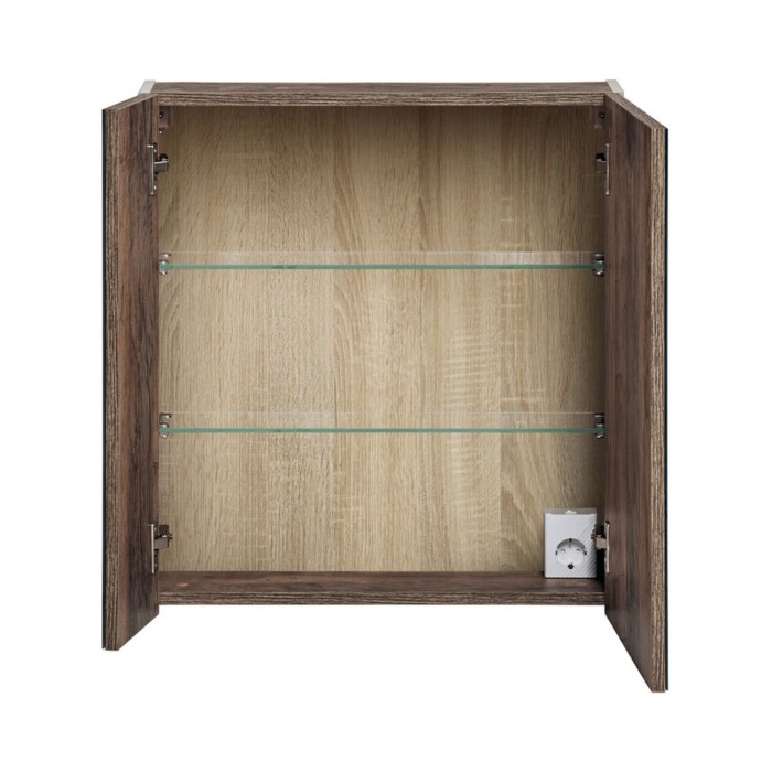 Mobile da bagno color tortora con specchi – 60 cm – 1 porta + ripiani