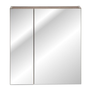 Meuble de rangement avec miroirs VANTA taupe 60cm vu de face