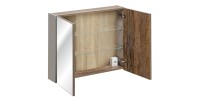Meuble de rangement avec miroirs VANTA taupe 80cm ouvert