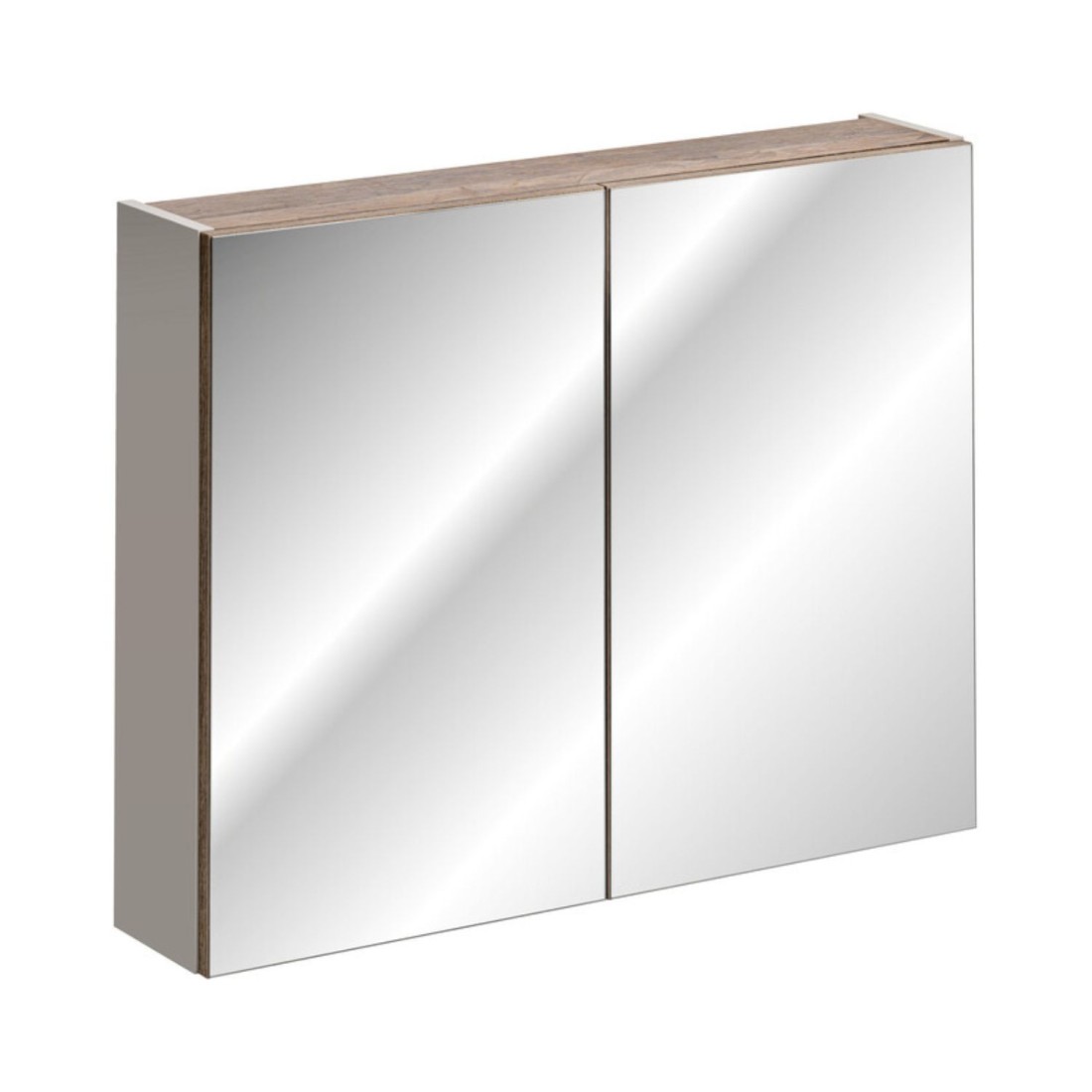 Meuble de rangement avec miroirs VANTA taupe 80cm
