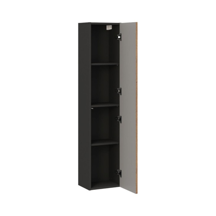 Colonna bagno SAVIA 140 cm marrone e nero – 1 porta e ripostigli