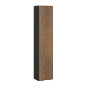 Colonne salle de bain SAVIA 140 cm marron et noir – 1 porte et rangements