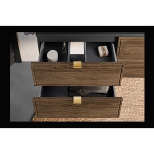 Zoom sur les façades de tiroir du meuble sous vasque SAVIA 60cm