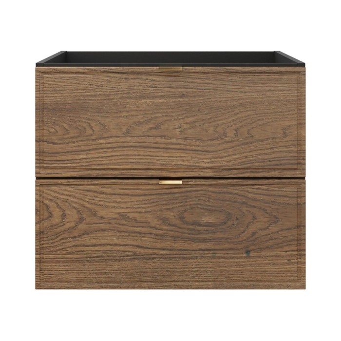 Mueble bajo lavabo SAVIA 60 cm marrón y negro – 2 cajones – suspendido