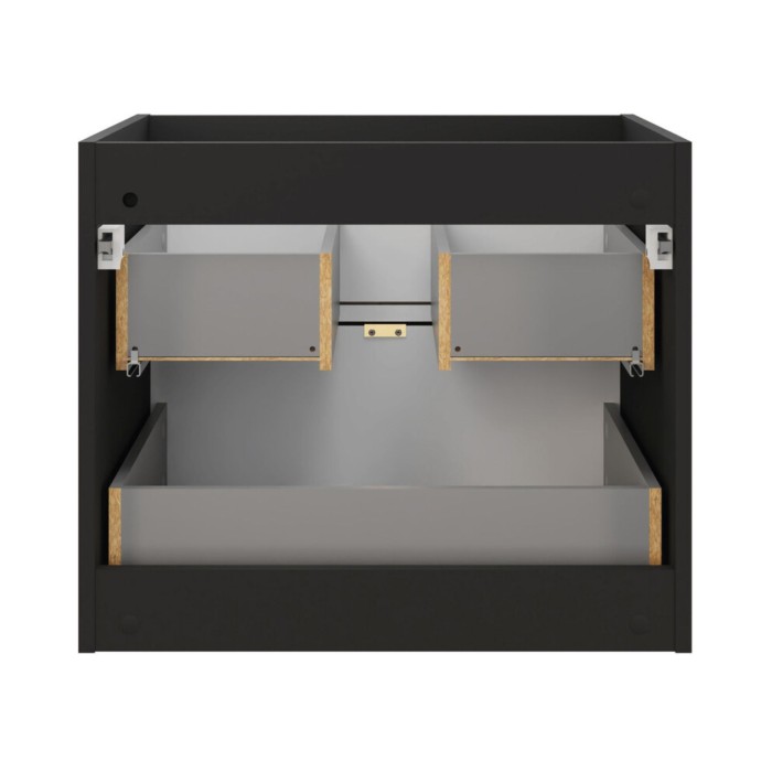 Mueble bajo lavabo SAVIA 60 cm marrón y negro – 2 cajones – suspendido