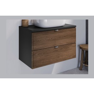 Zoom sur le meuble sous vasque SAVIA 80cm vu de côté