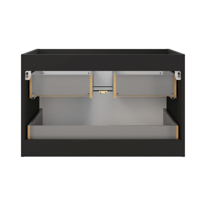 Mobile sottolavabo SAVIA 80 cm marrone e nero – 2 cassetti – sospesi