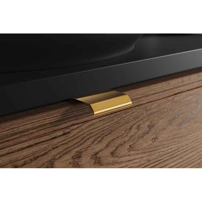 Mobile sottolavabo SAVIA 80 cm marrone e nero – 2 cassetti – sospesi