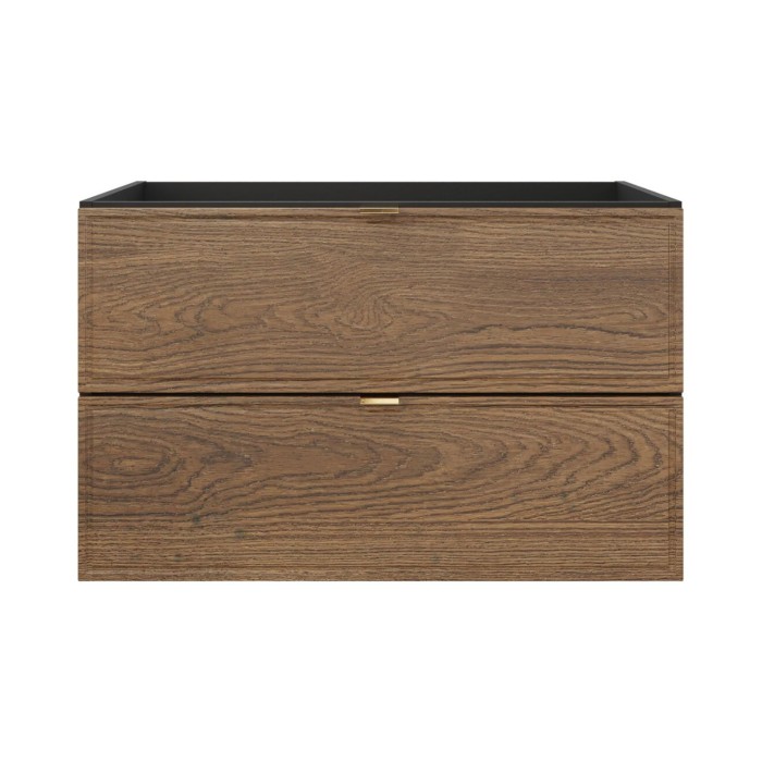 Mobile sottolavabo SAVIA 80 cm marrone e nero – 2 cassetti – sospesi