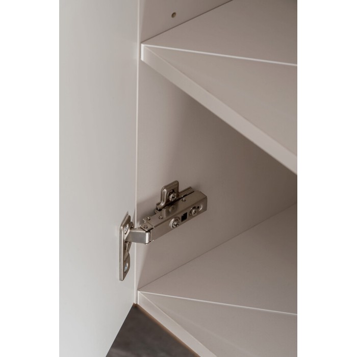 Columna de baño AOKI – 2 puertas – Acabado beige cachemira con motivos de espiga – L30 × P25 × H140 cm – Para colgar