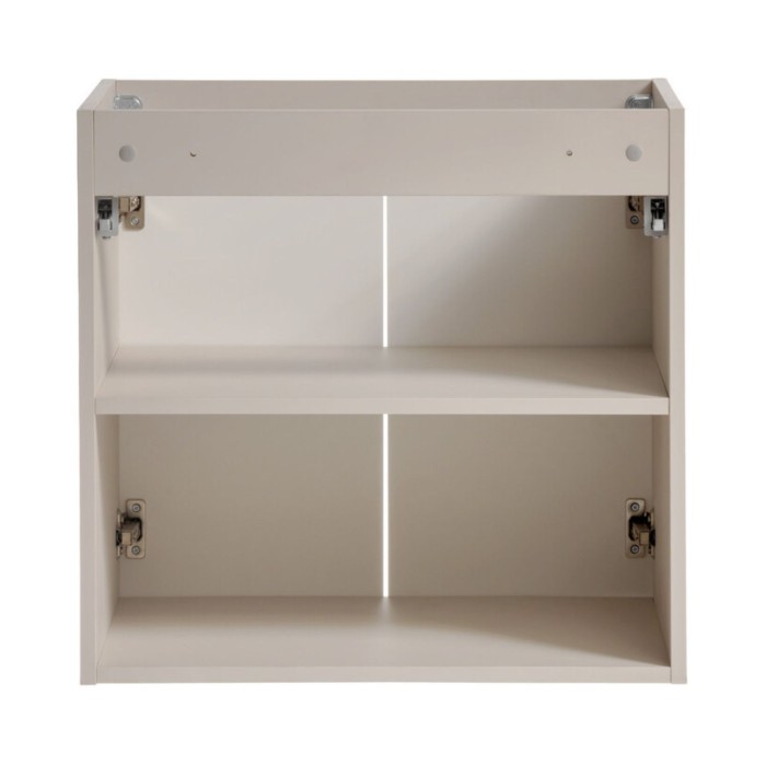 Mobile sottolavabo AOKI – 2 porte – Finitura beige cachemire con motivi a spina di pesce – L60 × P39 × H57 cm – Da appendere