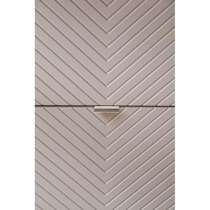 Mobile sottolavabo AOKI – 2 cassetti – Finitura beige cachemire con motivi a spina di pesce e maniglie dorate – L80 × P39 × H57 