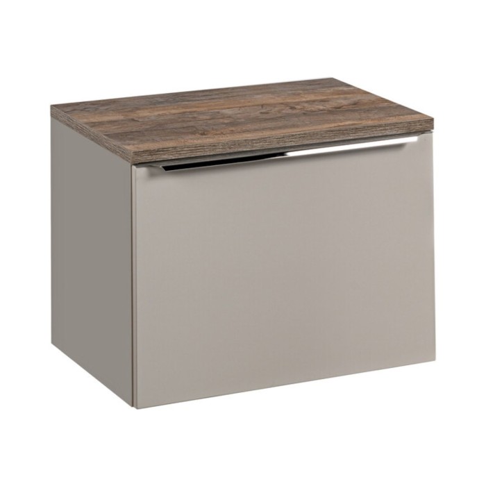 Meuble sous vasque et plan vasque 60cm VANTA taupe