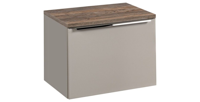 Meuble sous vasque et plan vasque 60cm VANTA taupe