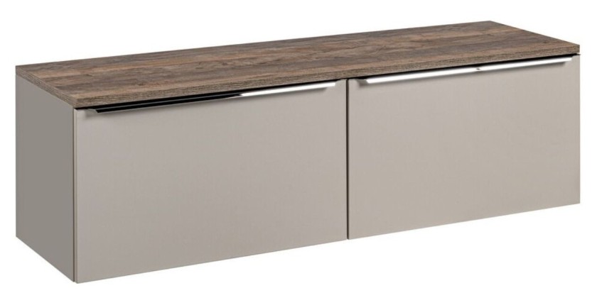 Ensemble meubles sous vasque et plan vasque VANTA taupe 160cm