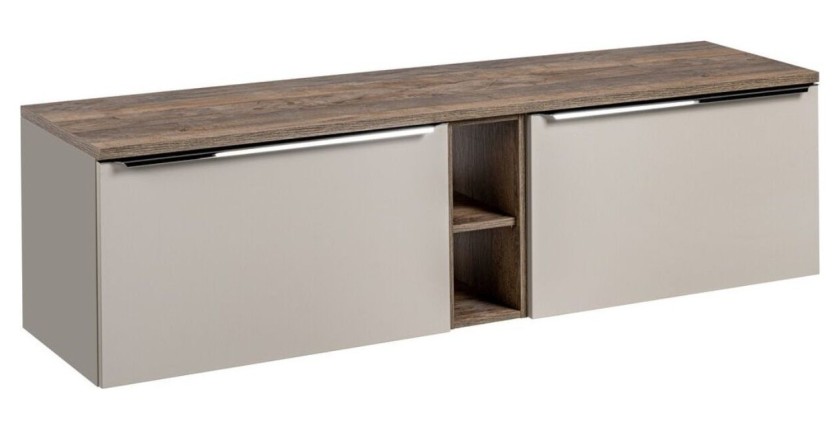 Ensemble meubles sous vasque, meuble de rangement et plan vasque VANTA taupe 180cm