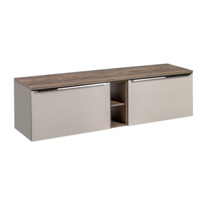 Ensemble meubles sous vasque, meuble de rangement et plan vasque VANTA taupe 180cm